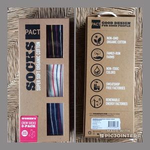 3 pairs organic cotton crew socks